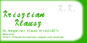 krisztian klausz business card